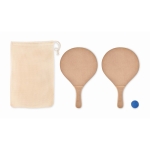 Set de 2 raquettes de plage avec balle et sac Set Tennis Plage Raquet couleur bois