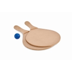 Set de 2 raquettes de plage avec balle et sac Set Tennis Plage Raquet couleur bois deuxième vue