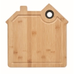 Planche à découper personnalisée en bois en forme de maison Home couleur bois troisième vue