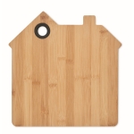 Planche à découper personnalisée en bois en forme de maison Home couleur bois quatrième vue