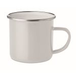 Tasse vintage métallisée émail sublimé de 350ml Trendy Sublim couleur blanc