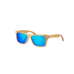 Lunettes de soleil bambou avec verres effet miroir et protection UV400 couleur naturel