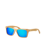 Lunettes de soleil bambou avec verres effet miroir et protection UV400 avec zone d'impression