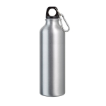 Grande gourde en aluminium colorée avec mousqueton, 800 ml Cruiser XL couleur argenté