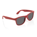 Lunettes de soleil publicitaires en plastique recyclé UV400 EcoOptix couleur rouge