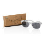 Lunettes de soleil publicitaires en plastique recyclé UV400 EcoOptix vue avec boîte