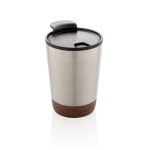 Mug thermos personnalisé en acier avec base en liège 300ml Eco Cork couleur argenté