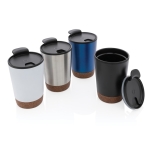 Mug thermos personnalisé en acier avec base en liège 300ml Eco Cork couleur argenté vue générale