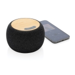 Enceinte Bluetooth bambou et PET recyclé au son cristallin NaturalBeat couleur gris foncé deuxième vue