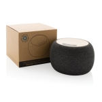 Enceinte Bluetooth bambou et PET recyclé au son cristallin NaturalBeat couleur gris foncé vue avec boîte