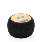 Enceinte Bluetooth bambou et PET recyclé au son cristallin NaturalBeat couleur gris foncé avec zone d'impression