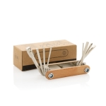 Outil personnalisé Hex en bois à 8 fonctions Multitool couleur bois vue avec boîte