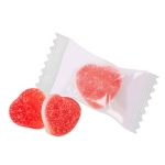 Bonbons avec logo gélifiés en forme de cœur aromatisés à la fraise couleur fraise deuxième vue