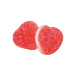 Bonbons avec logo gélifiés en forme de cœur aromatisés à la fraise couleur fraise