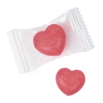 Bonbon personnalisé dur en forme de cœur au goût de cerise couleur transparent