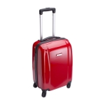 Valise trolley, roues pivotantes, cadenas numéroté, plaque métallique couleur rouge cinquième vue