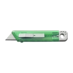 Cutter en plastique transparent avec lame rétractable automatique couleur vert clair première vue