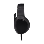 Casque de gaming au son premium avec câble et microphone couleur noir deuxième vue latérale