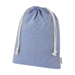 Sac grand format en coton recyclé GRS avec cordon de serrage 150 g/m² couleur bleu