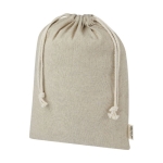 Sac grand format en coton recyclé GRS avec cordon de serrage 150 g/m² couleur naturel