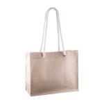 Sac en jute à anses longues en corde naturelle 325g/m² couleur naturel deuxième vue