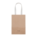 Sac cadeau en papier kraft à anses courtes en coton 150g/m² couleur beige troisième vue