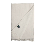 Foulard en coton texturé Fairtrade avec bords à franges 85g/m² couleur naturel première vue