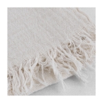 Foulard en coton texturé Fairtrade avec bords à franges 85g/m² couleur naturel troisième vue