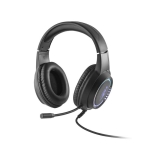 Casque gaming extensible avec lumières et microphone intégré couleur noir image avec logo