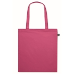 Tote bag en coton à longues anses Fairtrade 140 g/m² couleur fuchsia deuxième vue