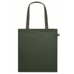 Tote bag en coton à longues anses Fairtrade 140 g/m² couleur vert foncé deuxième vue