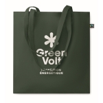 Tote bag en coton à longues anses Fairtrade 140 g/m² couleur vert foncé vue principale