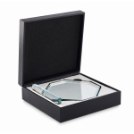 Trophée en verre de forme octogonale avec base rectangulaire assortie couleur transparent sixième vue