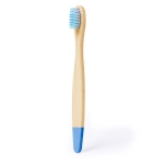 Brosse à dents pour enfants en bambou avec détails colorés couleur bleu première vue