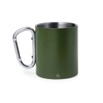 Mug en acier inoxydable à double paroi avec anse mousqueton 300ml couleur vert première vue