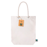 Sac à anses longues en 100% coton recyclé Fairtrade 280g/m² couleur naturel première vue