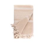 Paréo serviette en coton recyclé avec rayures 200 g/m2 couleur beige troisième vue