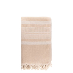 Paréo serviette en coton recyclé avec rayures 200 g/m2 couleur beige avec zone d'impression