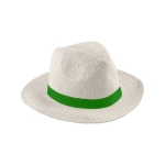 Chapeau de paille à large bord avec ruban personnalisable couleur vert première vue