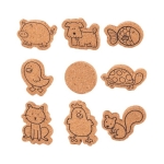 Jeu pour enfants en liège avec figurines d'animaux assorties couleur beige première vue