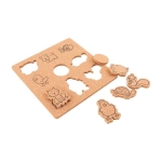 Jeu pour enfants en liège avec figurines d'animaux assorties couleur beige quatrième vue