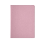 Carnet A4 en carton recyclé au dos cousu et à pages lignées couleur rose vue frontale