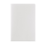 Carnet A5 personnalisé à pages lignées et couverture en carton recyclé couleur blanc vue frontale