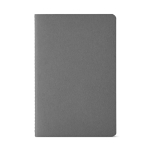 Carnet A5 personnalisé à pages lignées et couverture en carton recyclé couleur gris vue frontale