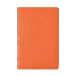 Carnet A5 personnalisé à pages lignées et couverture en carton recyclé couleur orange vue frontale