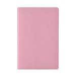 Carnet A5 personnalisé à pages lignées et couverture en carton recyclé couleur rose vue frontale