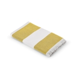 Serviette de plage 80x160 cm en coton recyclé et à rayures 350 g/m² couleur jaune foncé