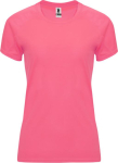 T-shirt technique personnalisé 100% polyester pour femme 135 g/m² Roly couleur rose fluorescent