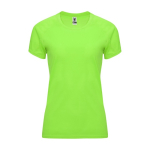 T-shirt technique personnalisé 100% polyester pour femme 135 g/m² Roly couleur vert fluorescent