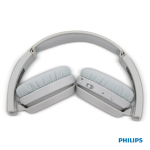 Casque sans fil pliable avec bouton Bass Boost de la marque Phillips couleur blanc sixième vue